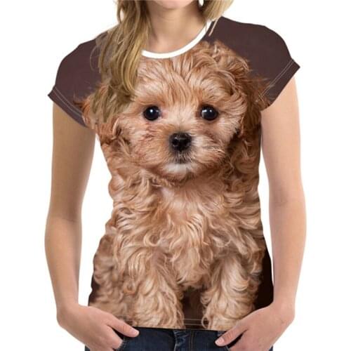 Street Leisure T-shirts for Women Pink Product New Pattern Sexy Dress Women New Product 2022 Plus Size Dog Crew Neck Blue