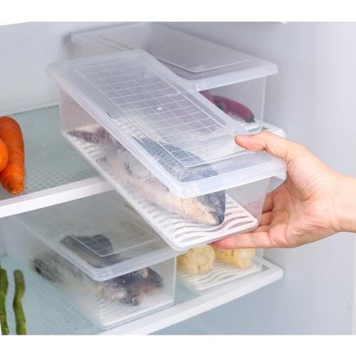 2 Pcs Food Storage Container Refrigerator Storage Box PP Fresh Keeping Kitchen Organization Containers 30*12*9cm H1170
