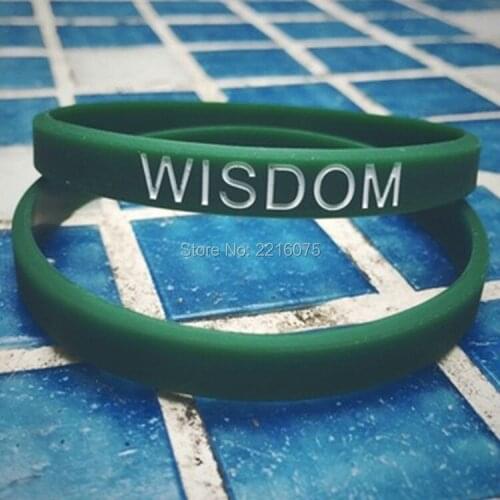 300pcs Inspirational Wisdom wristband silicone bracelets free shipping by DHL express