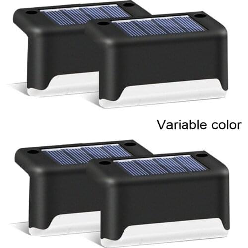 4Pcs Solar Powered LED Deck Lights Outdoor Path Garden Stairs Step Fence Lamp