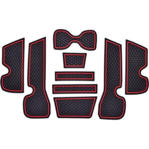 Car Interior Accessories Rubber Auto Luminous Gate Door Pad Anti-Slip Cup Holder Mat Cushion For VW Volkswagen Jetta 2013-2017