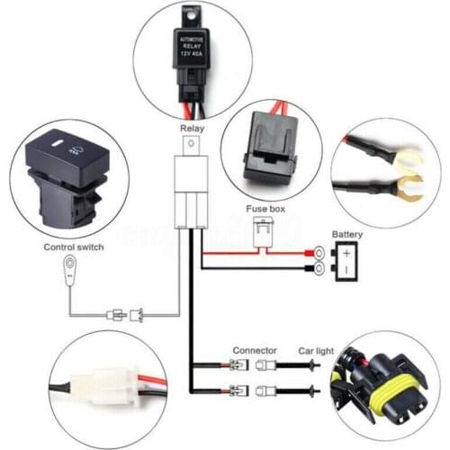 Freeshipping 2020 New H11 Fog Light Wiring Harness Socket With LED Indicator Switch + Automotive Relay For Ac Song ILX Sedan 4 D