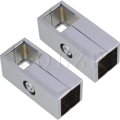 BQLZR 2 Pcs Aluminum Alloy 2 Way Clamp Tube Connector for 0.98inch Square Pipe