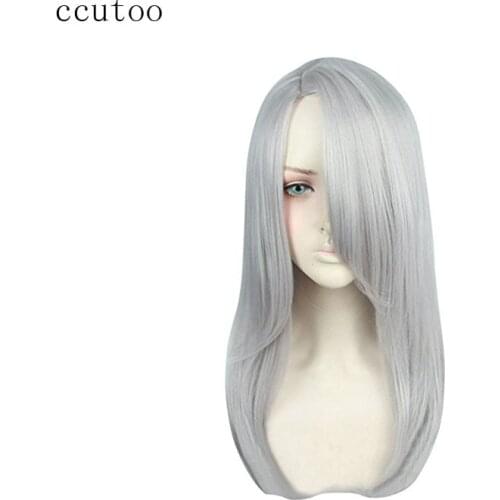Ccutoo YURI!!! on ICE Young Victor Nikiforov Silver Grey Long Synthetic Wig For Females Cosplay Costume Wigs
