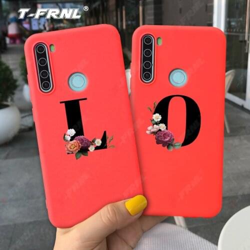 For Xiaomi Redmi note 8Pro case Flowers and letters case for Redmi note 8 case Soft silicone TPU for Redmi Note 8T case