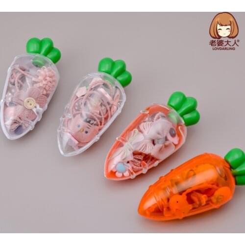 Childrens High Elastic Canned Rubber Band Radish Modeling Set Combination Hair Band Hair Rope Hair Accessories