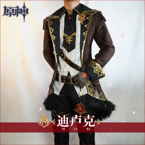 Game Genshin Impact Diluc Original Ver. Battle Uniform Gorgeous Outfit Cosplay Costume Halloween Men Free Shipping 2020NEW