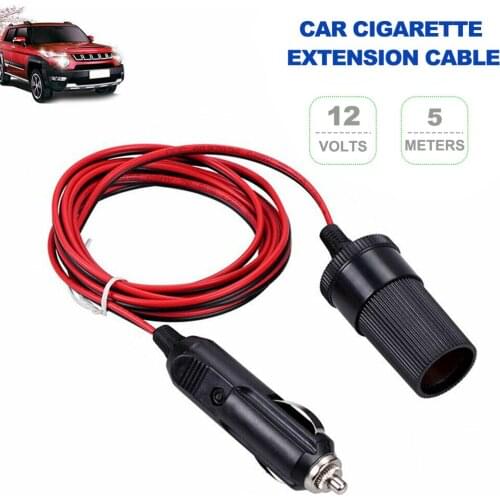 1pc 5M 12V 3A 36W Car Cigarette Lighter Socket Extension Cable Adapter Lead Diameter 24AWG 5.0mm Car Accessories