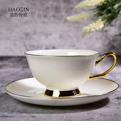 Bone China gold coffee cup and saucer ceramic afternoon flower cup set coffee cup