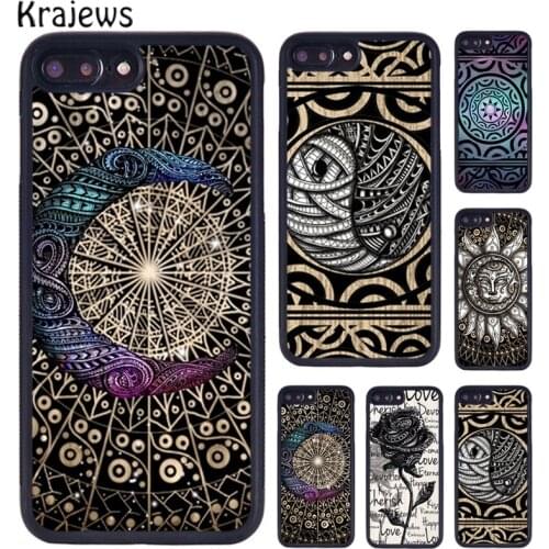 Krajews Mandala Tribal Pattern Design Phone Bag Phone Case For iPhone 6S 7 8 Plus 11 12 Pro X XR XS Max Samsung S7 S8 S9 S10