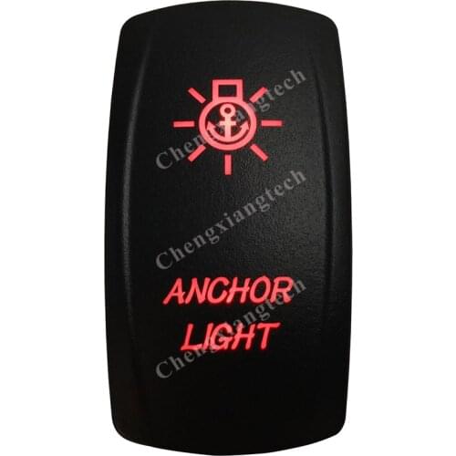 Red Led Car Boat Dashboard Light Rocker Toggle Switch Anchor Light 5P ON OFF SPST for Carling ARB Narva 4x4 Style