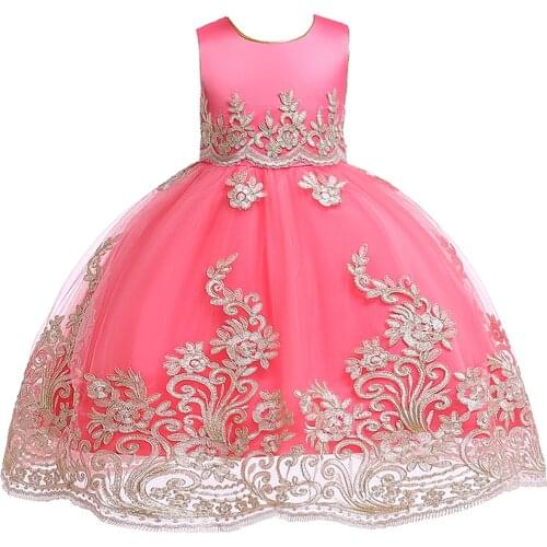 Fashion Toddler Infant Kids Baby Girls Sleeveless Pageant Lace Embroidery Dresses Formal Prom Ball Gown Party Princess Dress#g4
