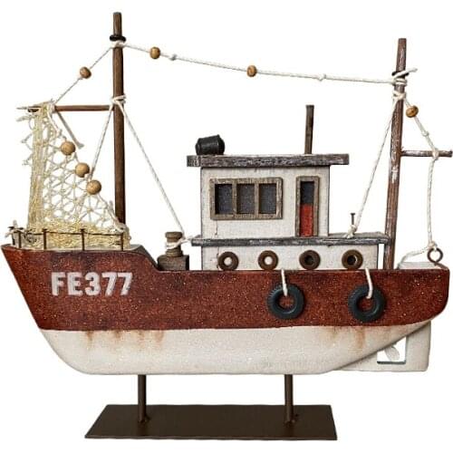 Nautical Beach Wooden Ship Boat Decoration home ornaments handmade arts crafts red light fancy design