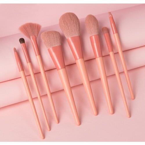 8Pcs/set Makeup Brushes Set Cosmetics Make Up Brush Kit Eyebrow Foundation Powder Highlight Blush Horse Hair Eyeshadow Brush