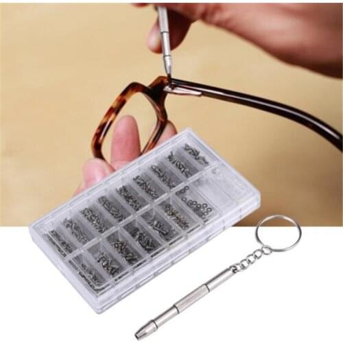 1000pcs Micro Screw Set Stainless Steel Glasses Sunglass Watch Spectacles Phone Mini Screws Screwdriver Repair Tool Set Kits