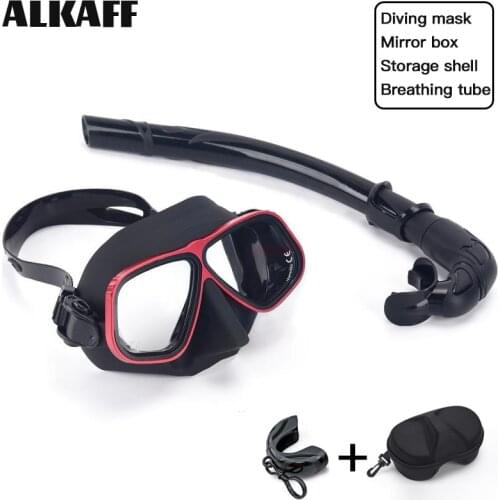 2021 NEW Low volume aluminum alloy scuba dive mask Breathing Tube kits snorkel equip full face free diving goggles for Adults