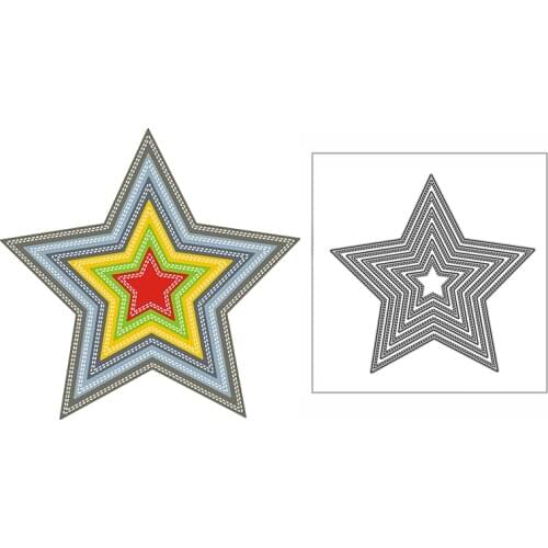 New Double Stitched Stars Frame Craft Embossing Mold 2021 Metal Cutting Dies for DIY Decorative Scrapbooking Album Card Making