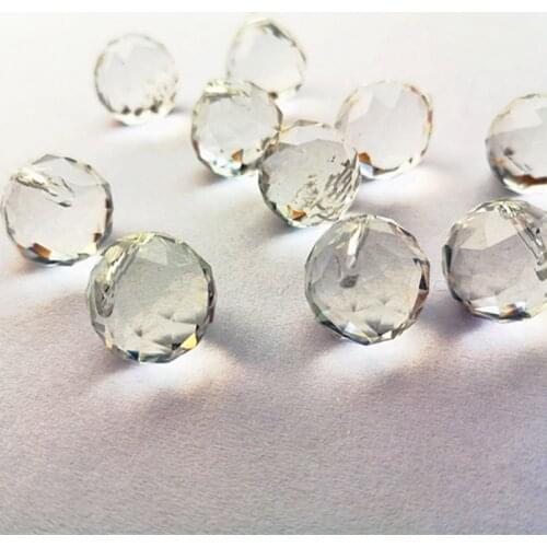 Top Quality 200pcs Faceted K9 Crystal 15mm Clear Nice Chandelier Lighting Balls (Free Rings) For Diy Christmas Tree Decoration