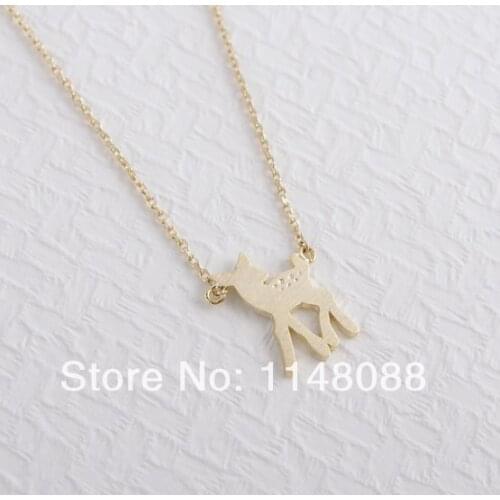 New Fashion high quality Gold plating cute exquisite shining Baby Deer Necklace for boys and girls gift