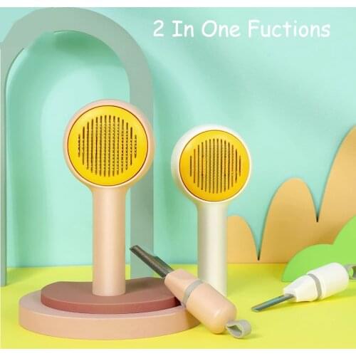Pet Comb Self Cleaning Brush Grooming Brush for Dogs Cats Cats Self Cleaning Hair Brush Slicker Anti-slip Comb for Pets Gatti
