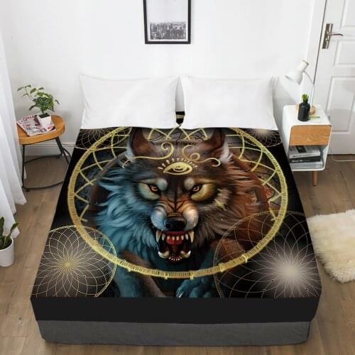 Luxury Elastic fitted sheet bed sheet With An Elastic Band Nordic Mattress Cover 150x200 Bed cover for home Dreamcatcher brown