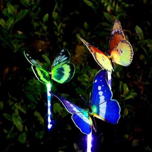 Solar Powered Butterfly LED Light Color Changing Lights Outdoor Garden Stakes Flower Bed Flowerpot Planter Decoration