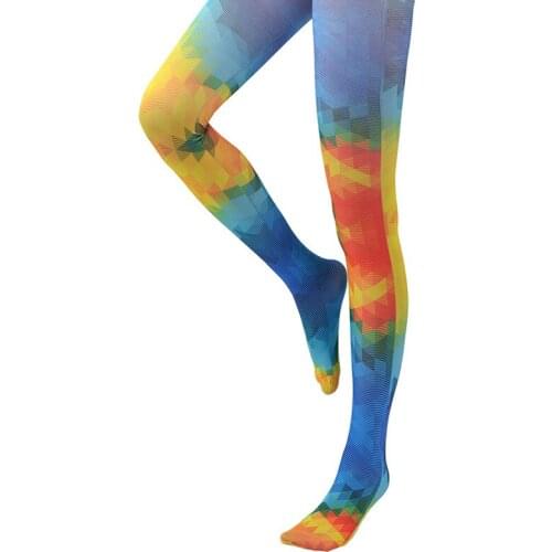 Unique sunrise pattern stockings Japanese cosply Lolita Tights High-quality orange Silk stockings shaping leggin 1order=1pc