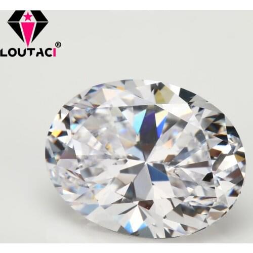 LOUTACI Fancy Cut High Quality Oval CZ 5A Women Ring Jewelry Middle Size 5X7-8X10mm