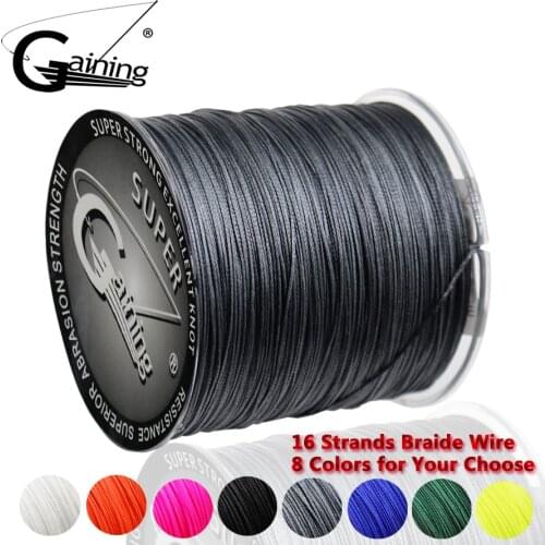 Gaining Braided Fishing Line 500M 16 Strands 8 Colors Super Power Japan Multifilament PE Braid Wire