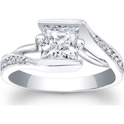 Women Ring Creative Simple Square Zircon Ring Popular Beautifully Decorated Girl Mood Ring Female Personality Wild Jewelry