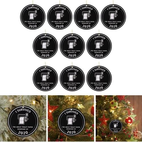10pcs 2020 Christmas Ornament Survived 3 "round Funny Gift for Family