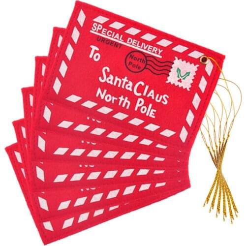 10pcs Christmas Envelope Greeting Card Candy Decoration Xmas Navidad Natal Gifts Tree Ornaments Decorations For Friends Children