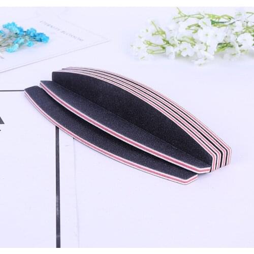 100/180 5ps/lot Double-sided Nail File Half Moon Sandpaper Nail Art Nail Sanding Blocks Grinding Polishing Manicure Care Tool
