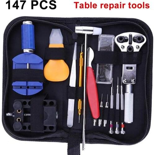 BLUELANS 147Pcs Watch Repair Tool Kit Set Watchmaker Link Pin Remover Back Case Opener Watch Repair Tools bags
