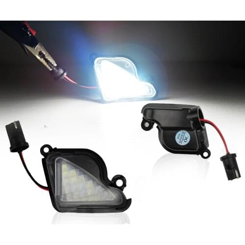 2Pcs LED Under Side Mirror Light Puddle Lamps 6000K Bright White For Skoda Superb 2 2008-2020 Octavia 3 5E 1Z 2004-2020