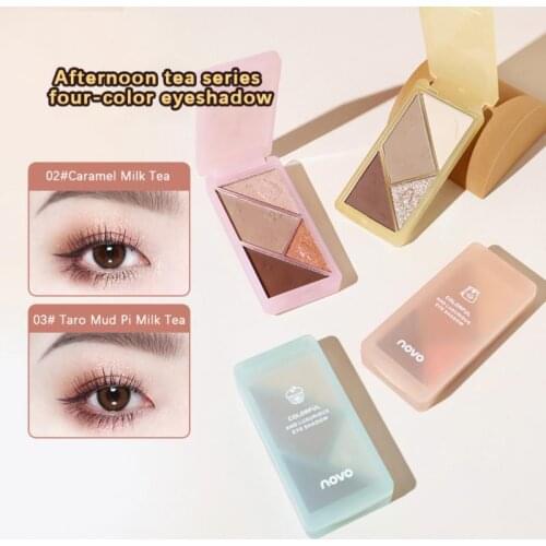 4 Colors Matte Eyeshadow Palette Shimmer Glitter Eye Makeup Powder Pigment Waterproof Lasting Easy Wear Eyeshadow Makeup TSLM1