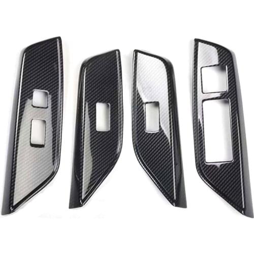 4Pcs/set Car Door Armrest Window Lift Switch Cover Stickers For Lexus ES 2018 2019 Auto Car Trim Styling