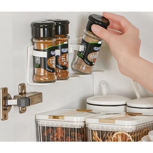5Pcs/Set Seasoning Bottle Rack Lightweight Spice Jar Holder Self-adhesive Seasoning Can Rack Seasoning Box Holder Kitchen Tool