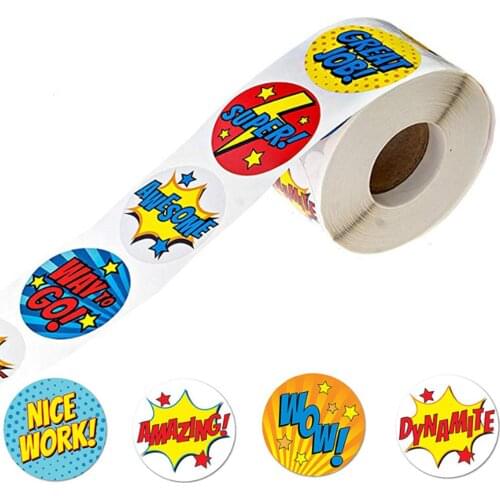 500PCS Cute Reward Stickers with Encouragement Words for Kids Children Students School Class Events Activities Giveaways Gift