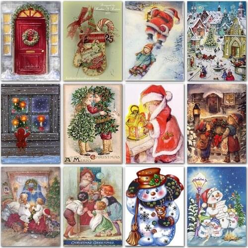 5D DIY Diamond painting Christmas gift snowman Santa Claus Full Round Diamond mosaic Full Square Diamond embroidery Cross stitch
