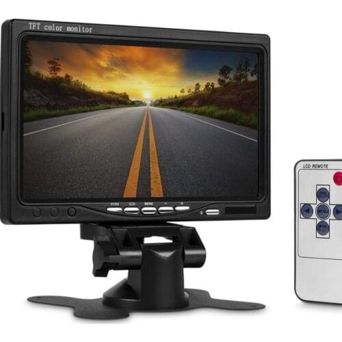 7-inch High Resolution 800 x 480 TFT LCD Car Rear View Camera Monitor with Stand, Rotating Screen and 2 AV Inputs