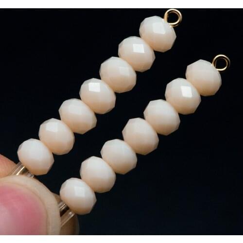 95pcs Crystal Faceted Rondelle Glass Beads 4x6mm - (BZ06-59)