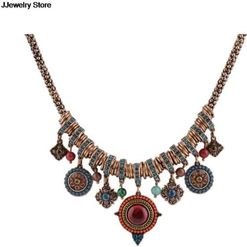 Bohemian Maxi Choker Statement Necklace Colorful Boho Crystal Turkey Jewelry Women Vintage Collar Collier Necklace