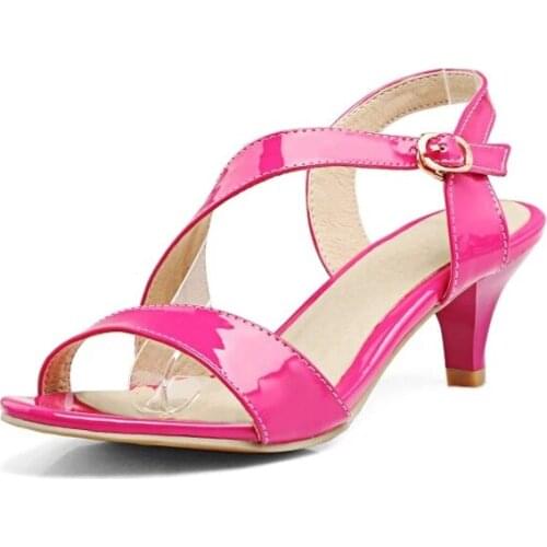 Big Size 11 12 13 14 15 16 high heels sandals women shoes woman summer ladies open-toed Little round head Thick with sandals