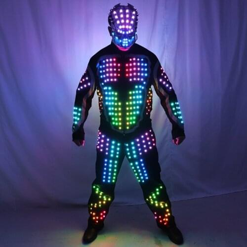 Digital LED Luminous Armor Light Up Jacket Glowing Costumes Suit Bar Nightclub Party Performance Costume Parade Float Decoration