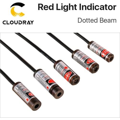 Cloudray Red Dotted Beam Light 650nm 5V Infrared Adjustable Laser Module Locator + Adapter for Fiber Marking or Cutting Machine