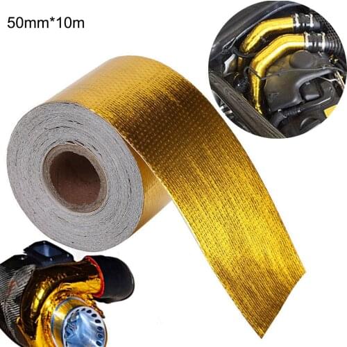 Car Exhaust Pipe Decorative Tape Reflective Heat Resistant Aluminum Foil Adhesive Tape 50mm * 10m Exhaust Pipe Decoration Belt