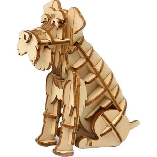 DIY 3D Seahorse Shark Animal Model Puzzles Wooden Art Craft Educational Kids Toy Children Education Toys For Birthday Gift