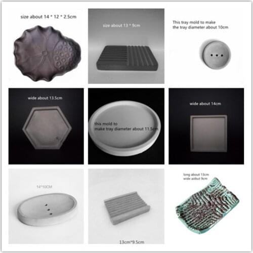 Handmade Cup Coaster Cement Soap Tray Mold Creative Concrete Pot Holder Silicone Molds DIY Cement Soap Dish Mould