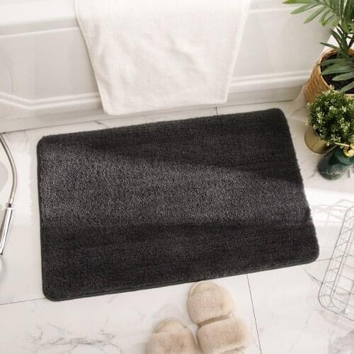 Microfiber Bath Mat Super Soft Absorbent Bathroom Rug TPR Non-slip Foot Mat Thick Flocking Bathroom Carpet Bedroom Bedside Mat